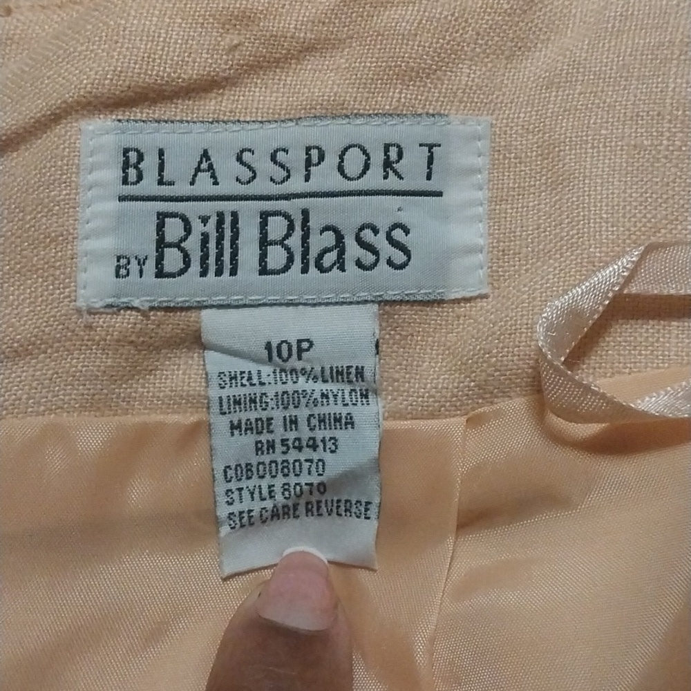 Blassport Pink Linen Long Pencil Skirt with Back Split Size 8P - Picture 7 of 8